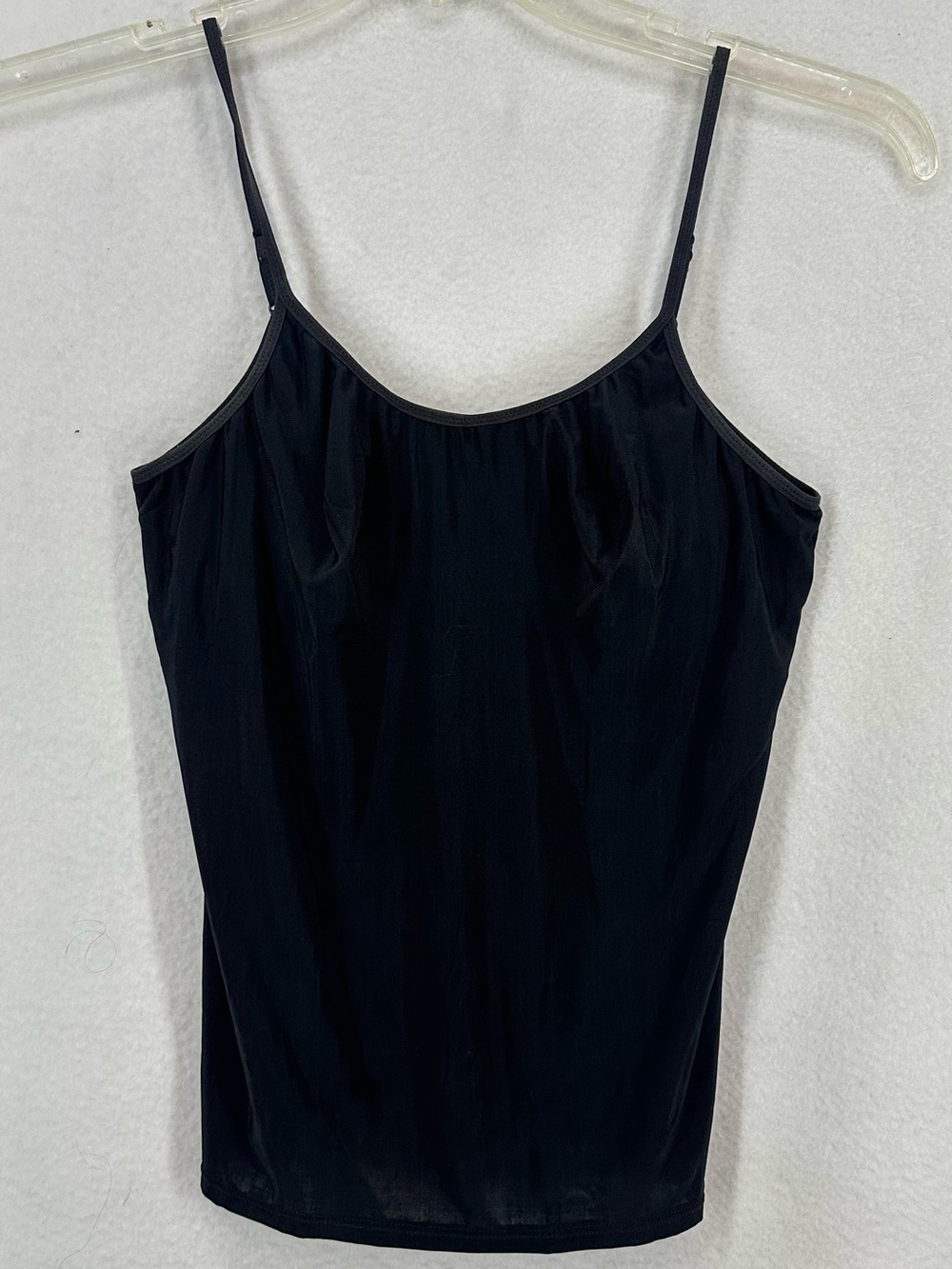 Olga Vintage Sheer Camisole Built-In Bra Women’s Small Black Adjustable
